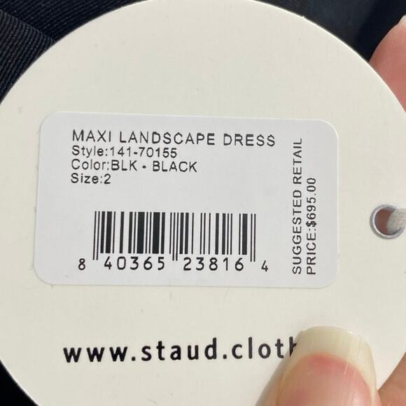 Staud Landscape Maxi Dress In Black 2 NWT - Picture 6 of 7